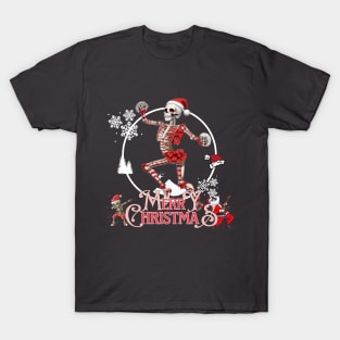 Christmas Dancing Skeletons Santa T-Shirt